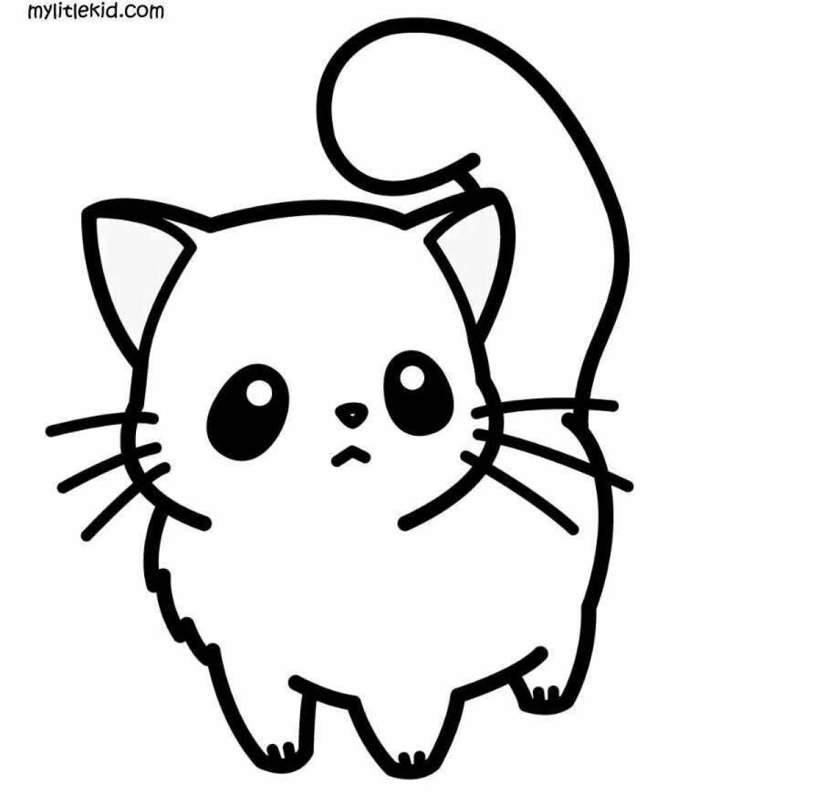 Cute and mischievous cat coloring book
