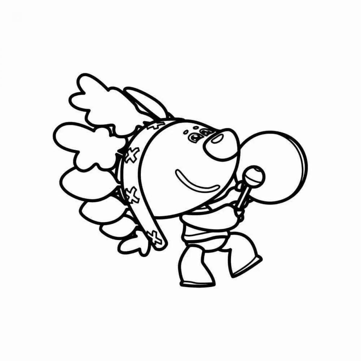 Mimimishka glowing clouds coloring page