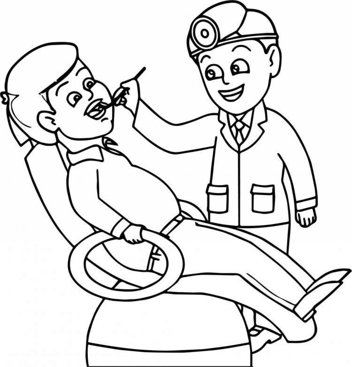 Coloring book excellent profession of a doctor