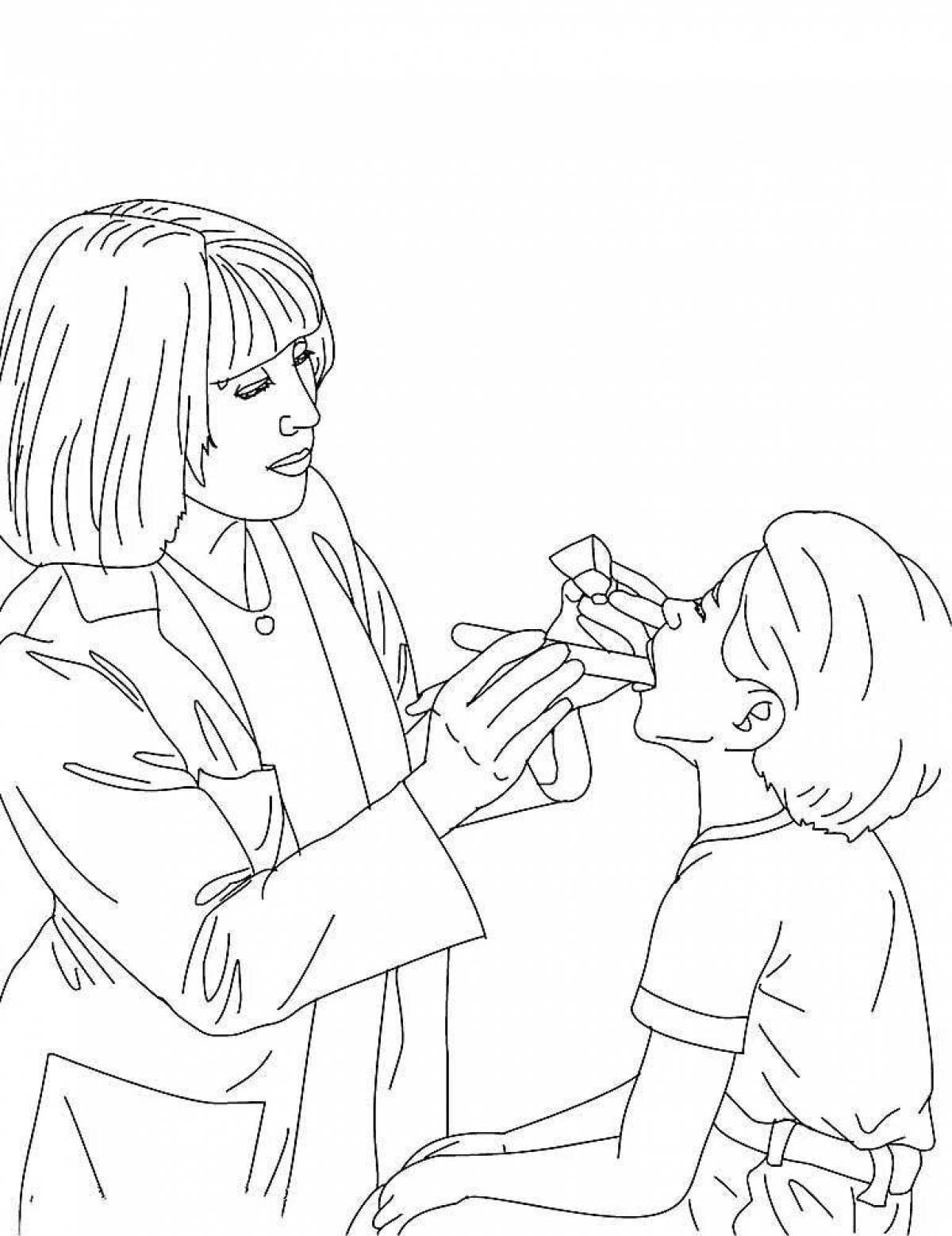 Doctor profession coloring page live