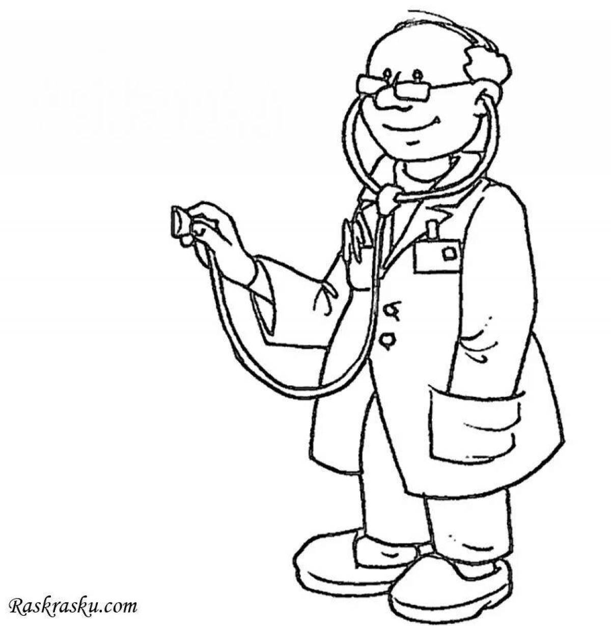 Amazing doctor profession coloring page