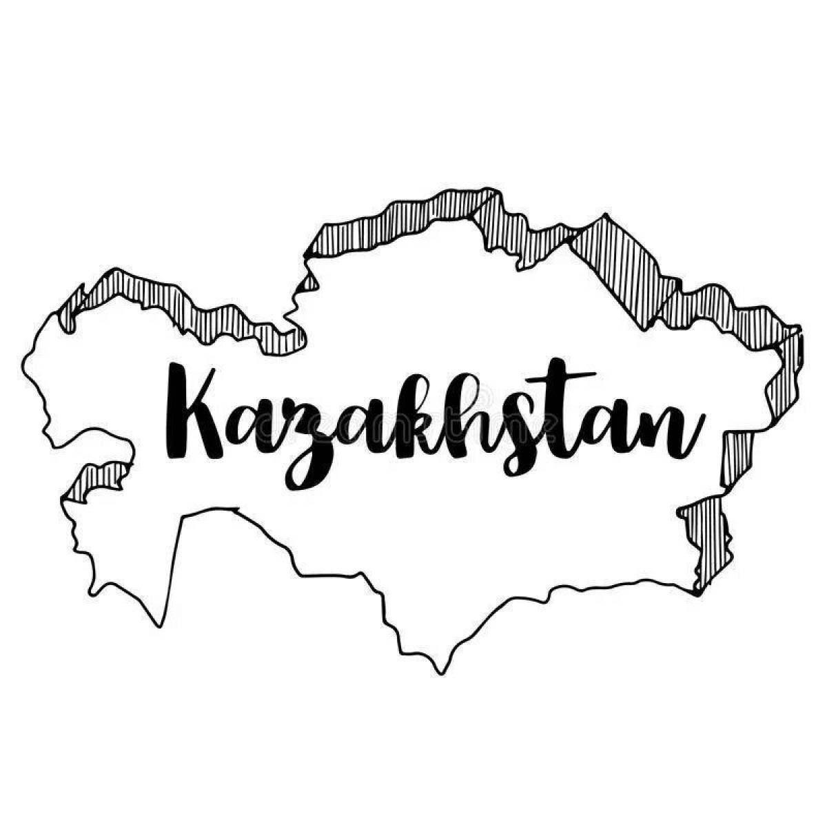 Colorful map of kazakhstan