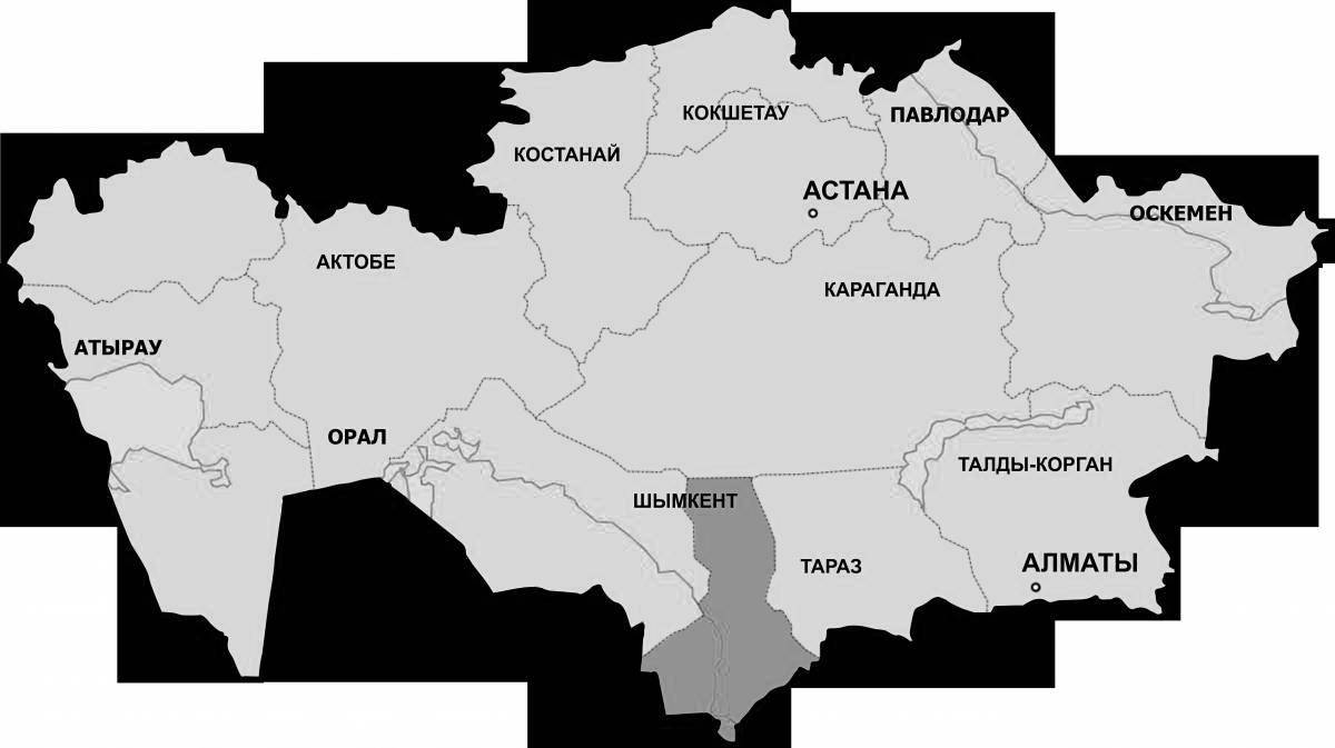 Complex map of kazakhstan