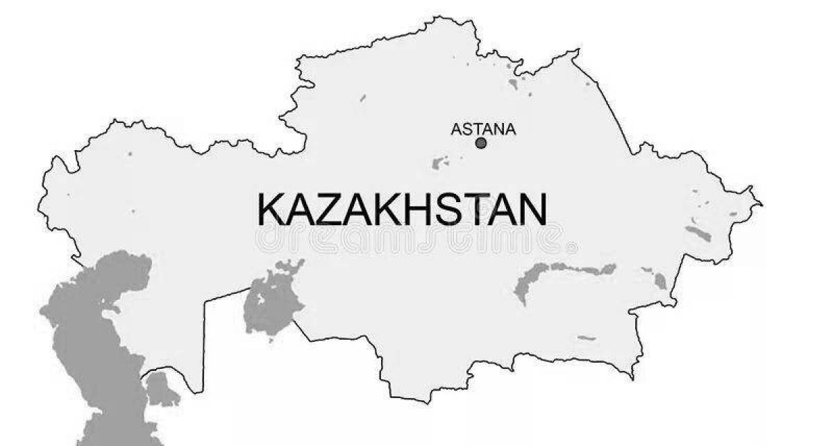 Detailed map of Kazakhstan