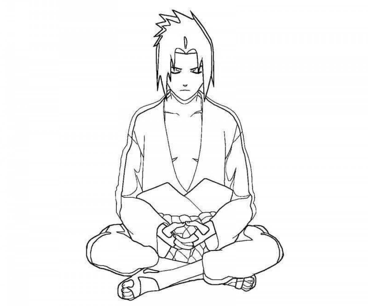 Excellent uchiha sasuke coloring page