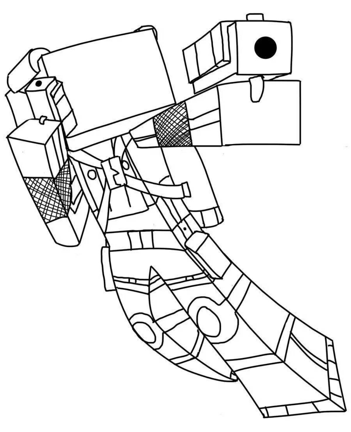 Detailed minecraft coloring page