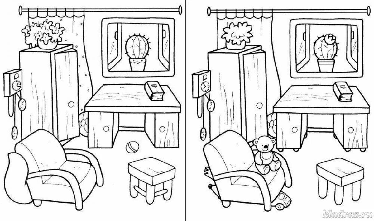 Fine furniture coloring page