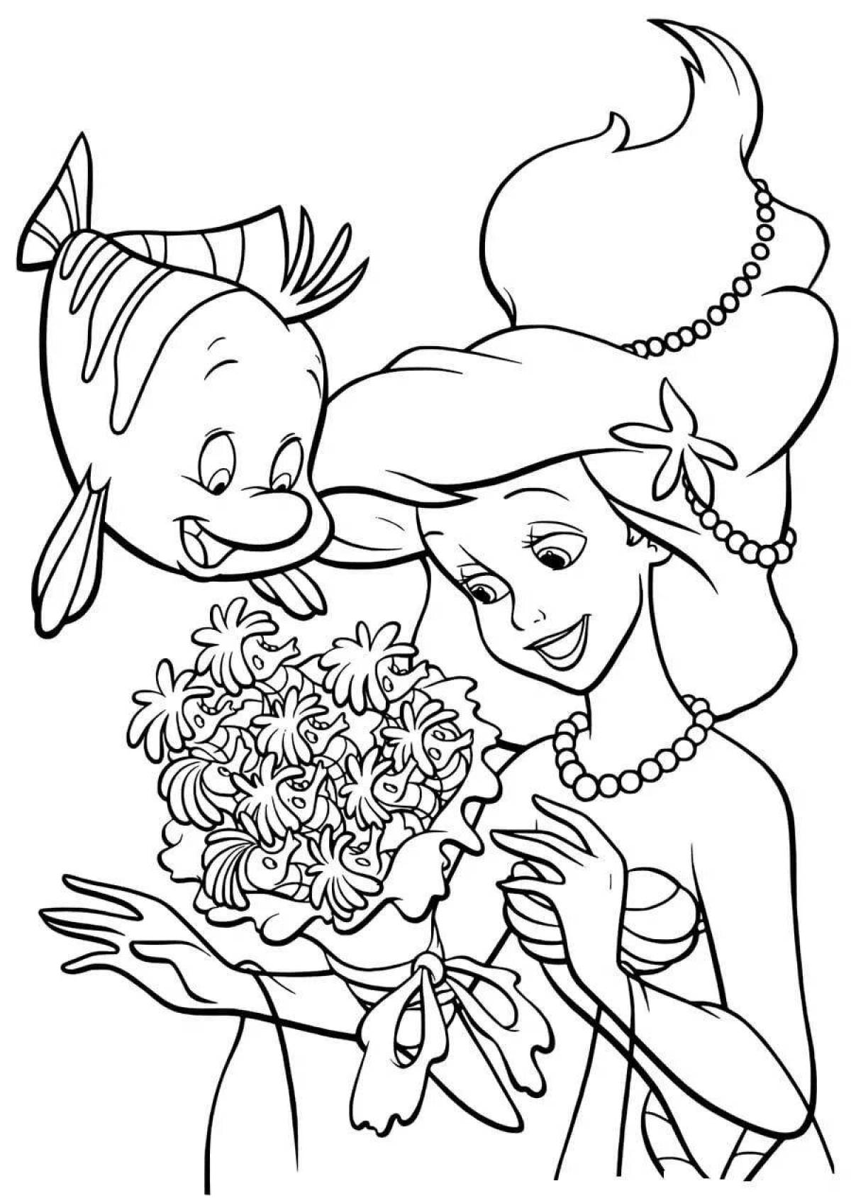 Ariel coloring book for girls