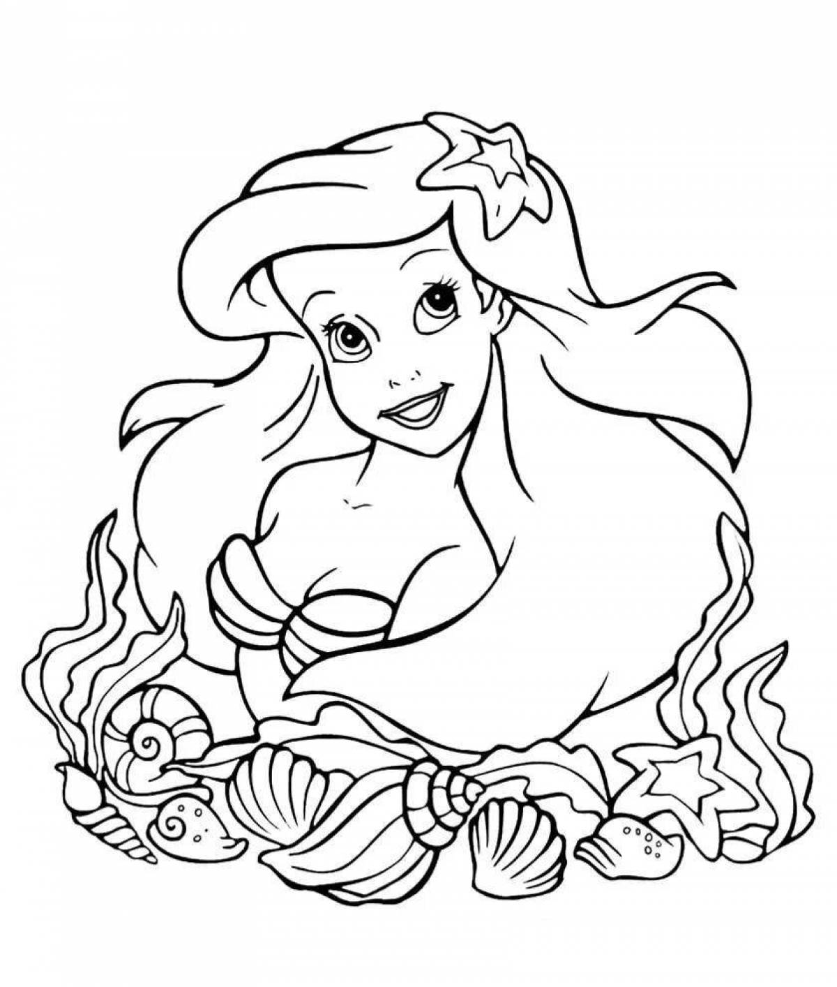 Whimsical coloring book for girls ariel