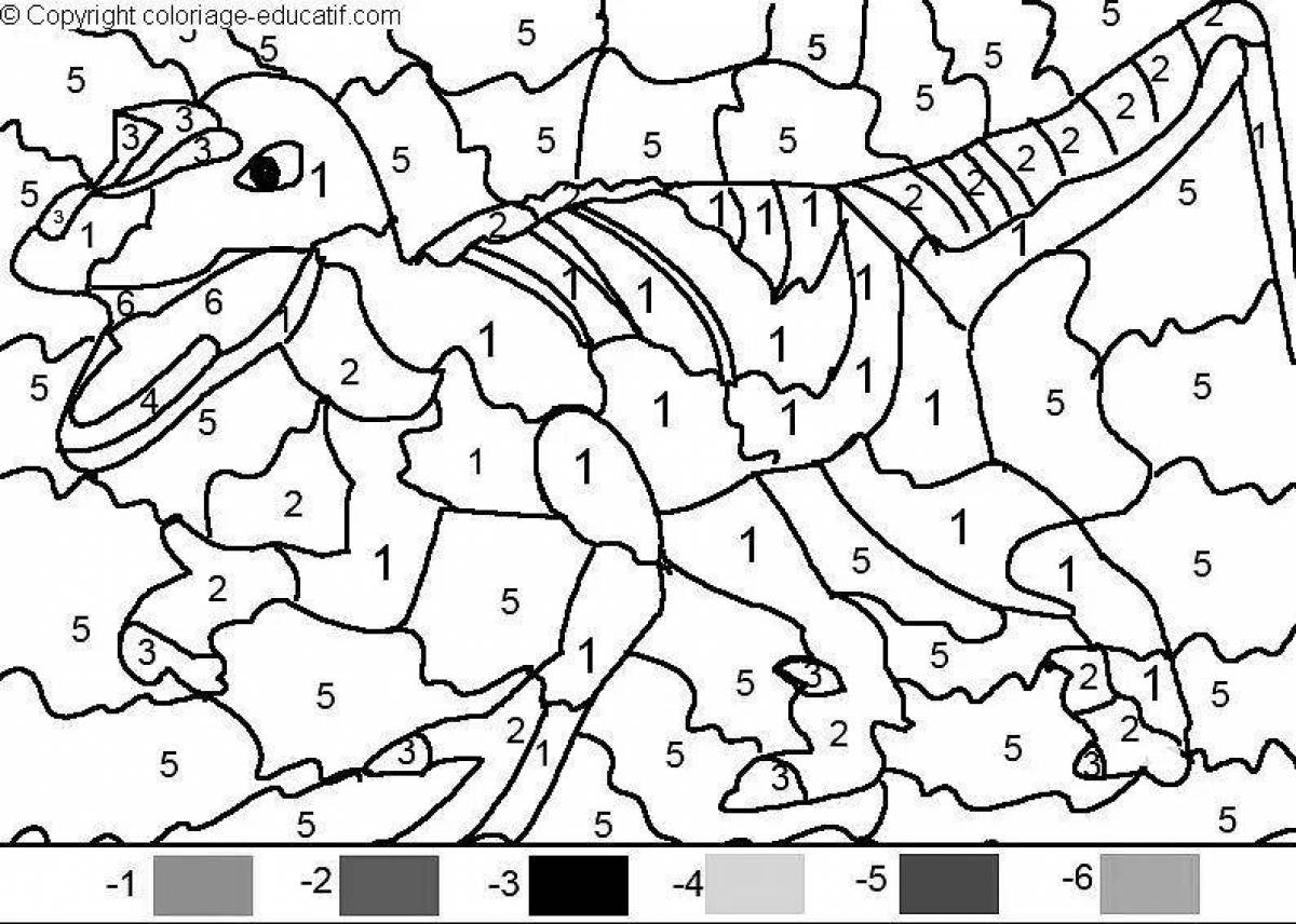 Exquisite dinosaur coloring by numbers