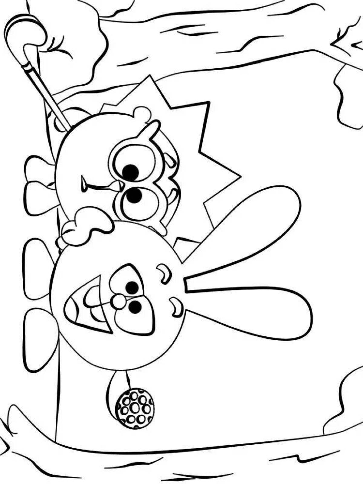 Coloring page baby and hedgehog