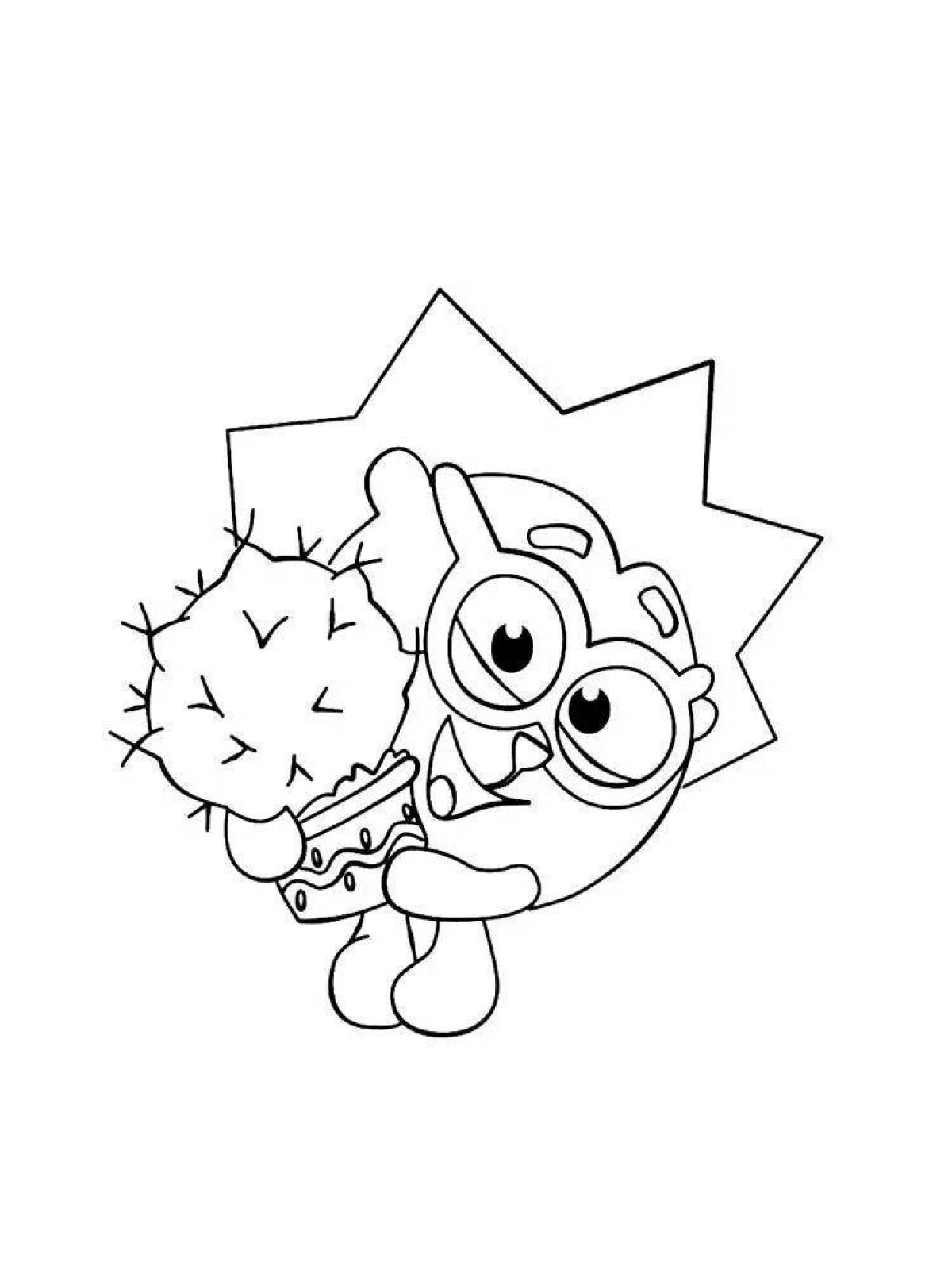 Coloring book funny baby and hedgehog