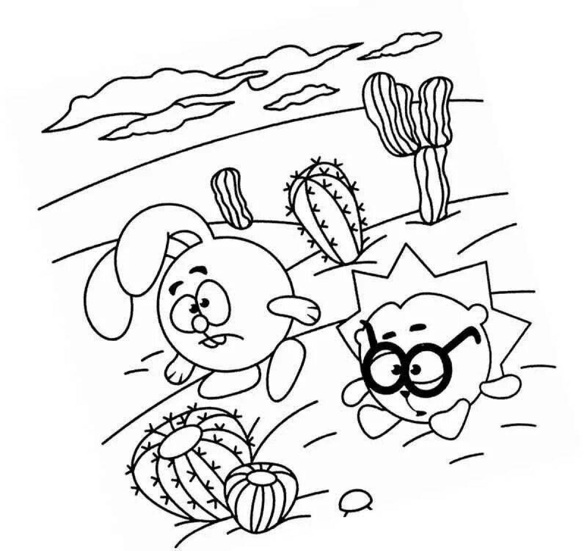 Colour explosion baby and hedgehog coloring page