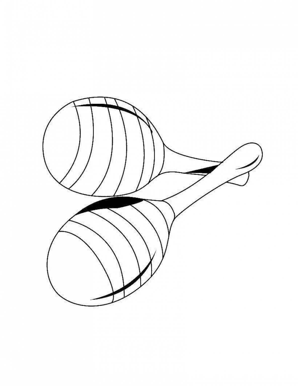 Coloring page musical instrument joyous spoon