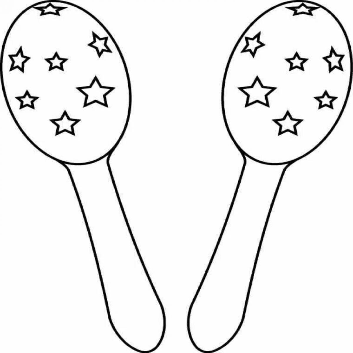 Coloring page musical instrument vivacious spoon