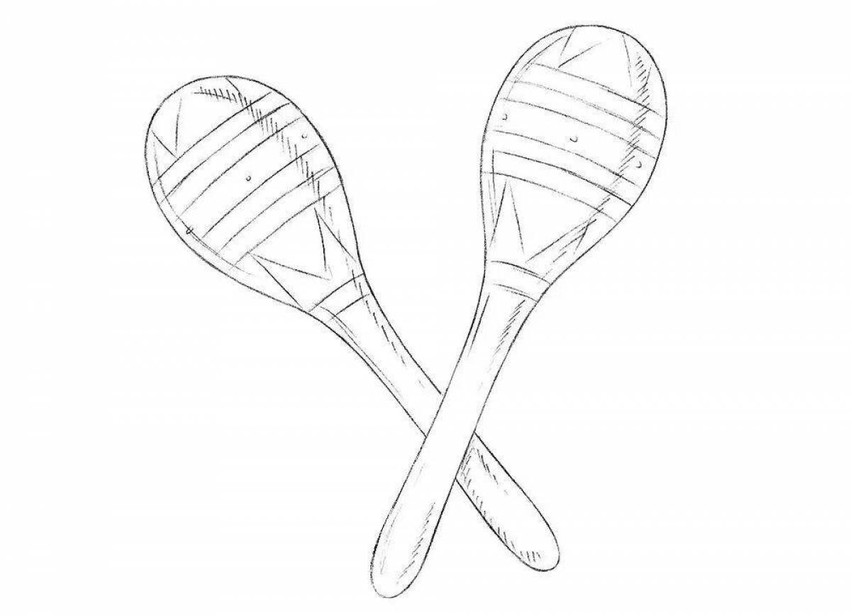 Coloring page musical instrument festive spoon