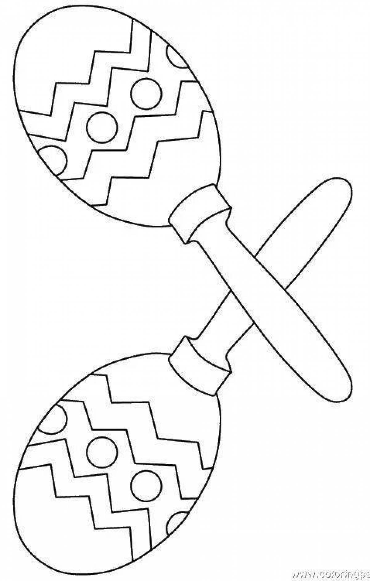 Coloring page musical instrument exuberant spoon