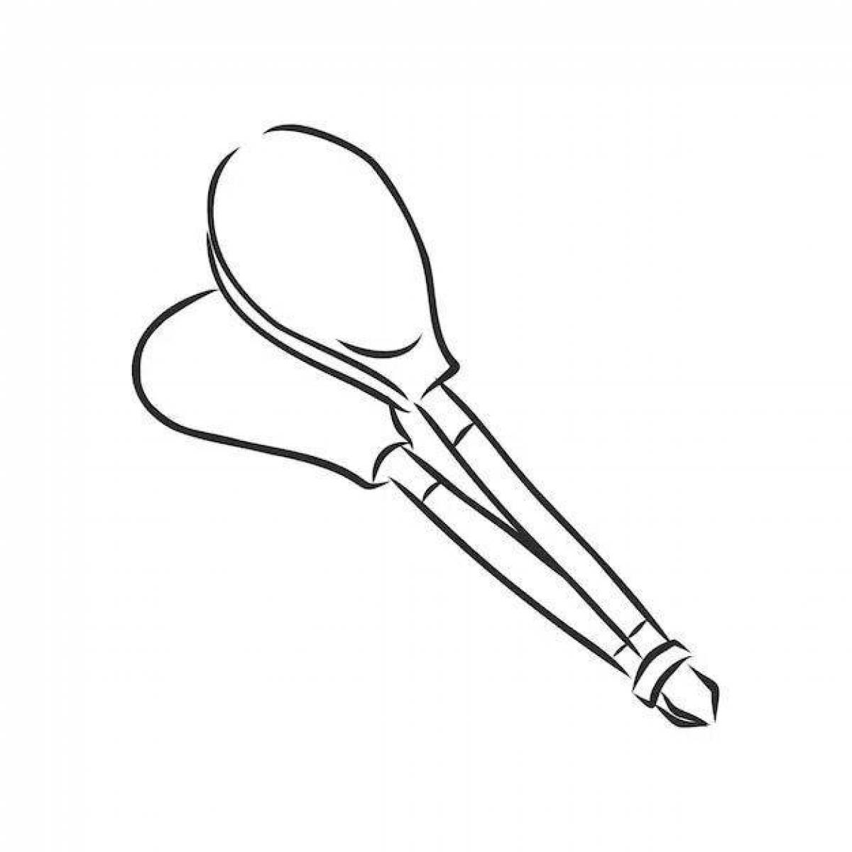 Coloring page adorable musical instrument spoon