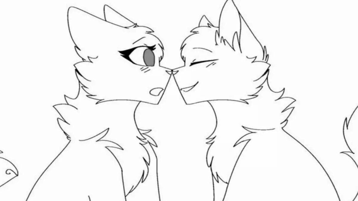 Sparkly coloring couple of warrior cats