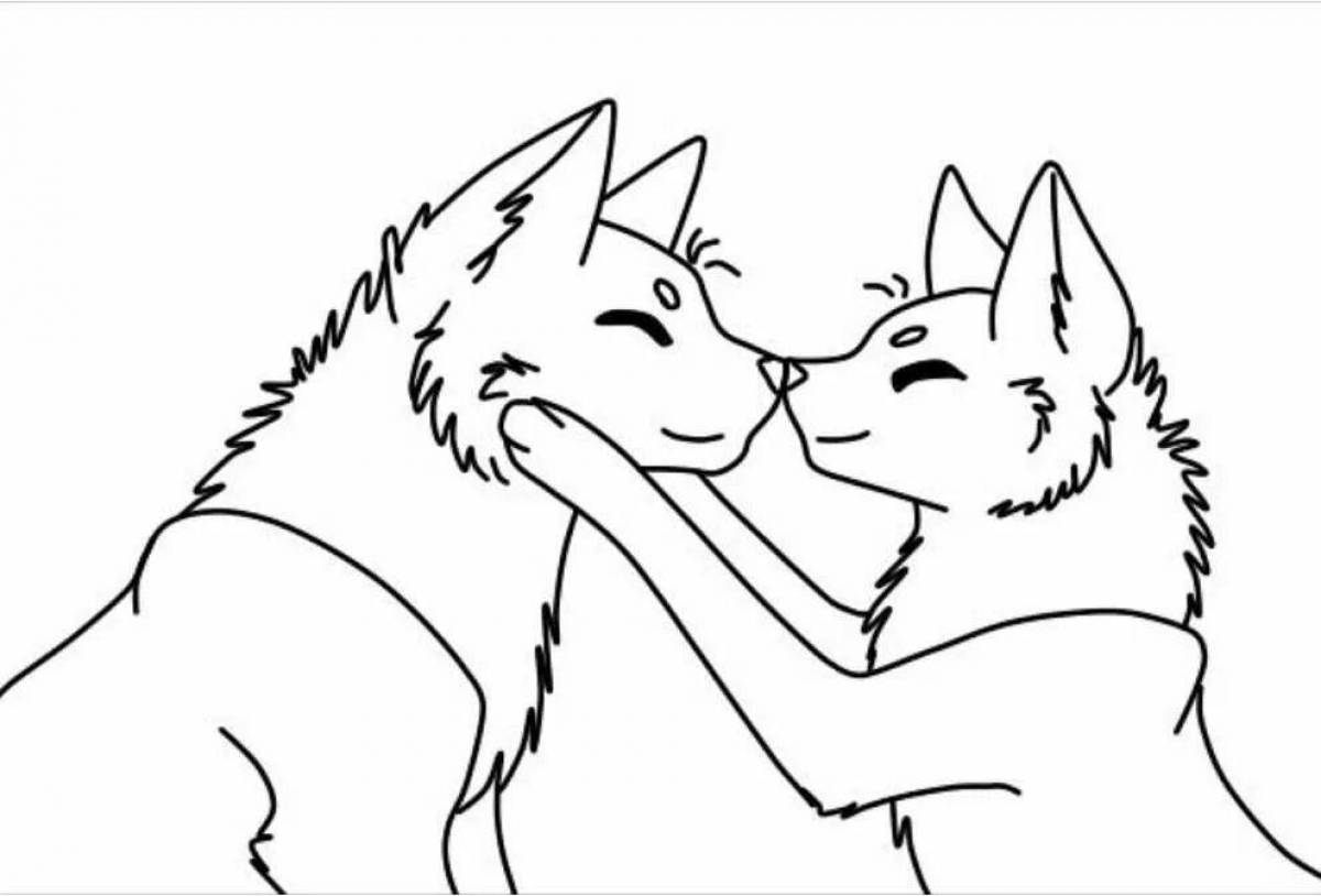 Adorable coloring book couple of warrior cats