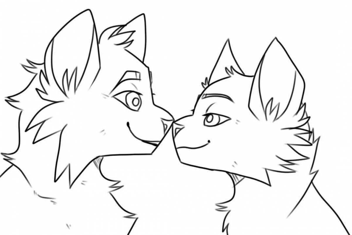 A fascinating coloring book of a pair of warrior cats