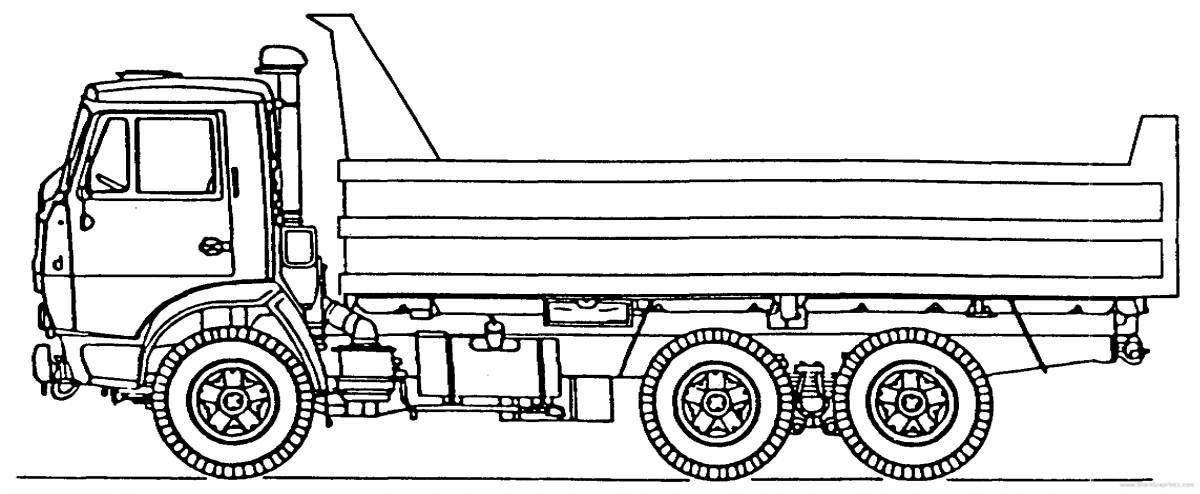 Photo Playful trailer truck coloring page