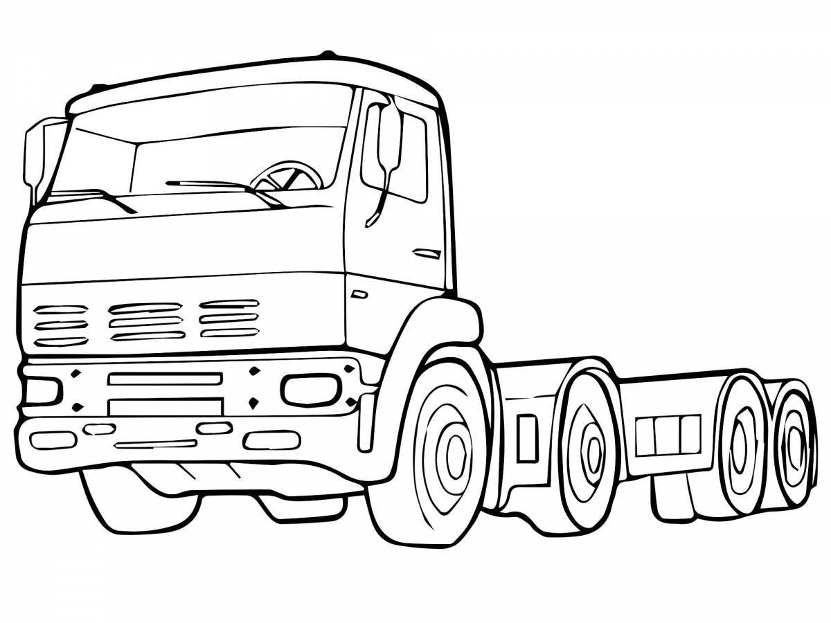 Photo Fabulous truck with trailer coloring page