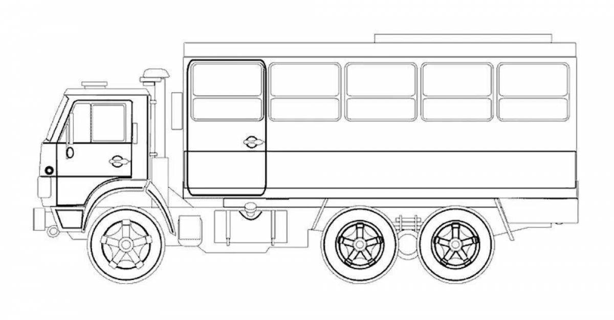 Coloring page awesome trailer truck
