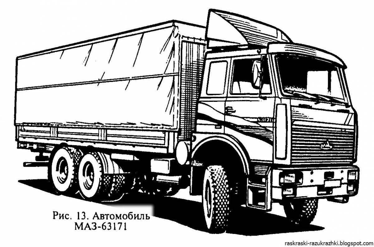 Photo Coloring page wonderful trailer truck