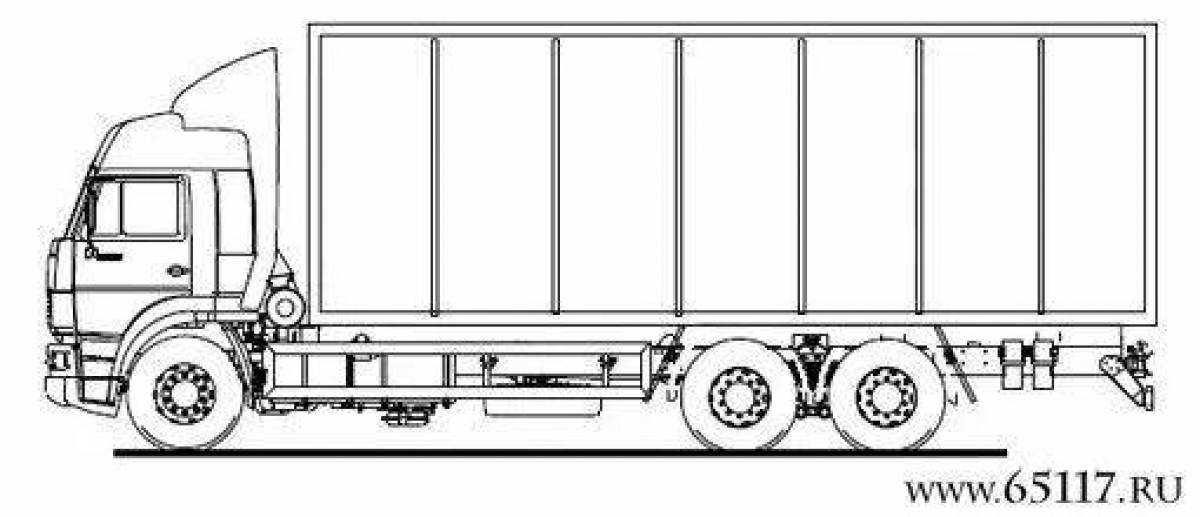 Photo Coloring page dazzling trailer truck