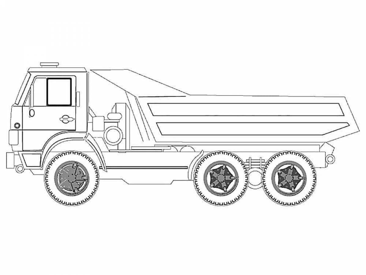Photo Glamorous trailer truck coloring page