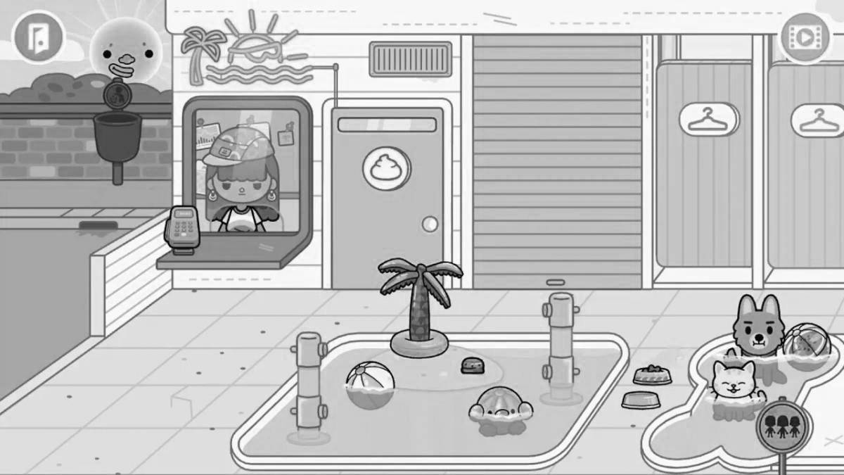 Cute location current coloring page