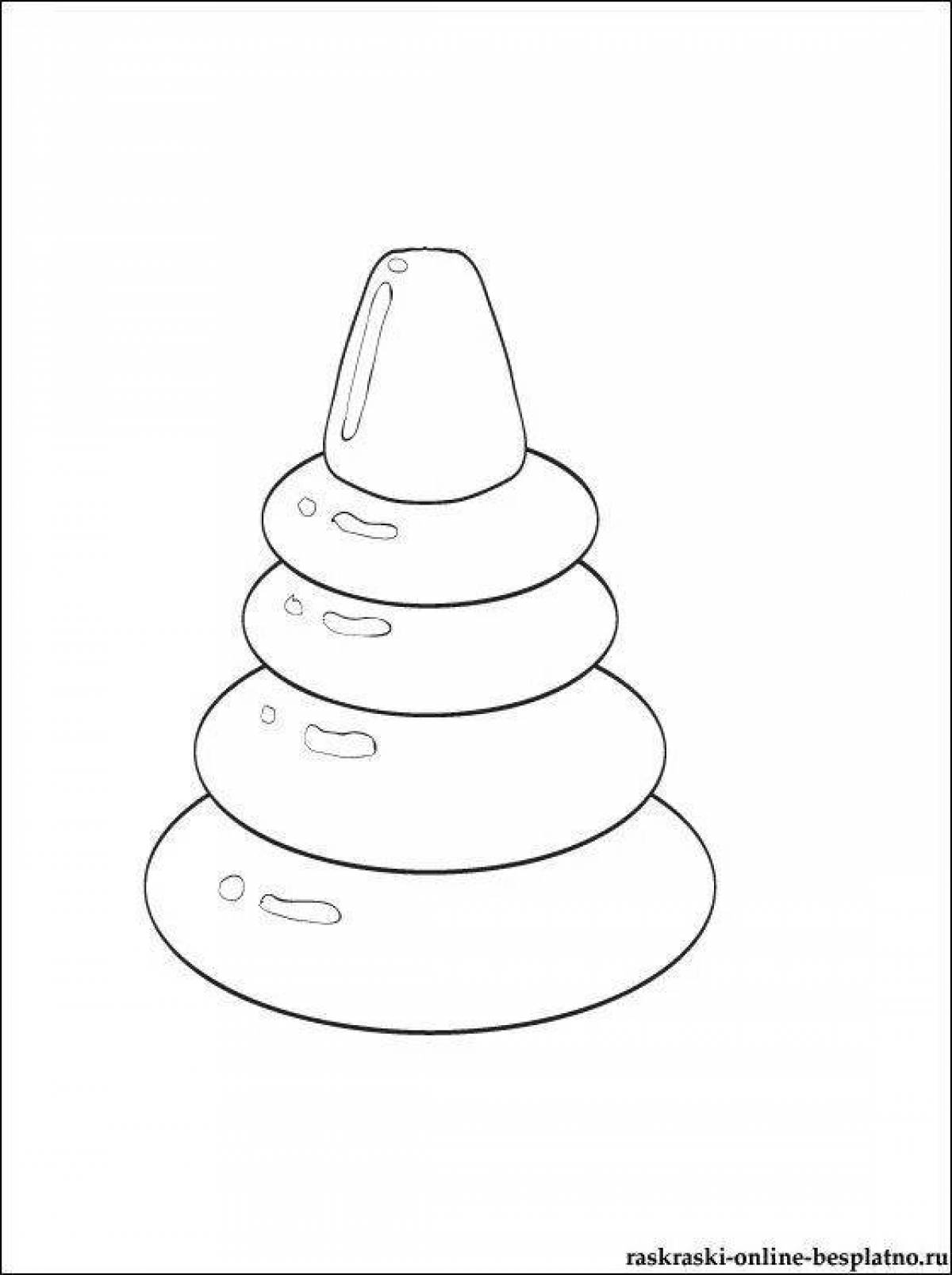 Merry pyramid coloring for kids
