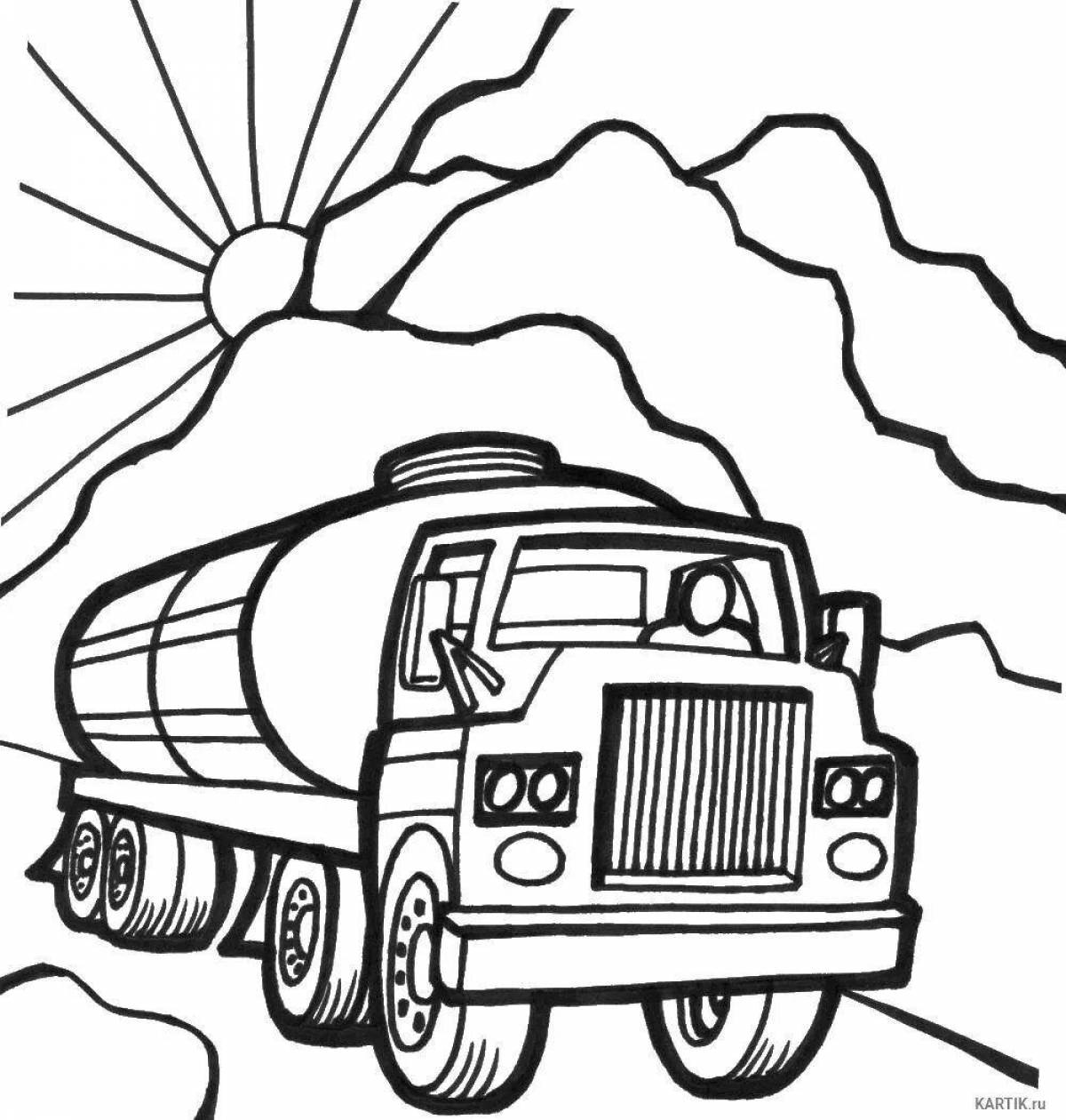 Fun truck coloring for kids