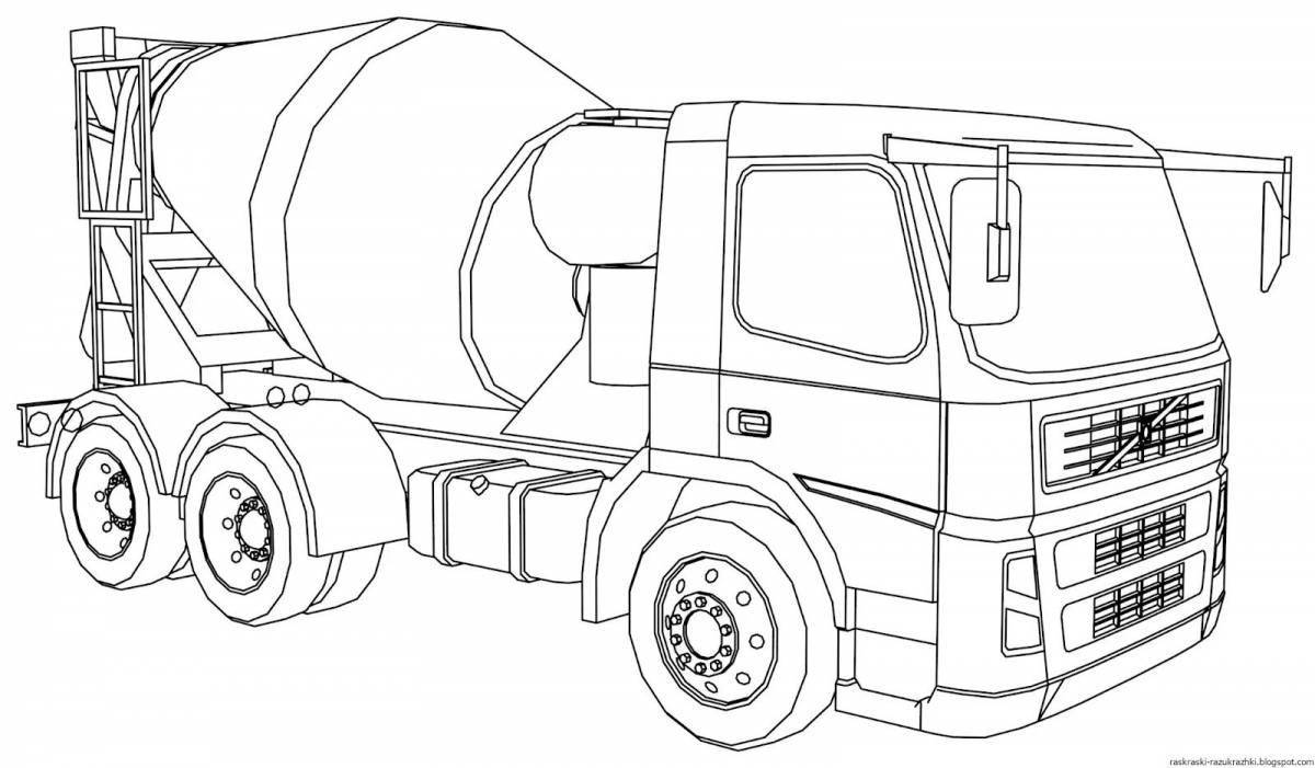 Coloring book fuel truck for preschoolers