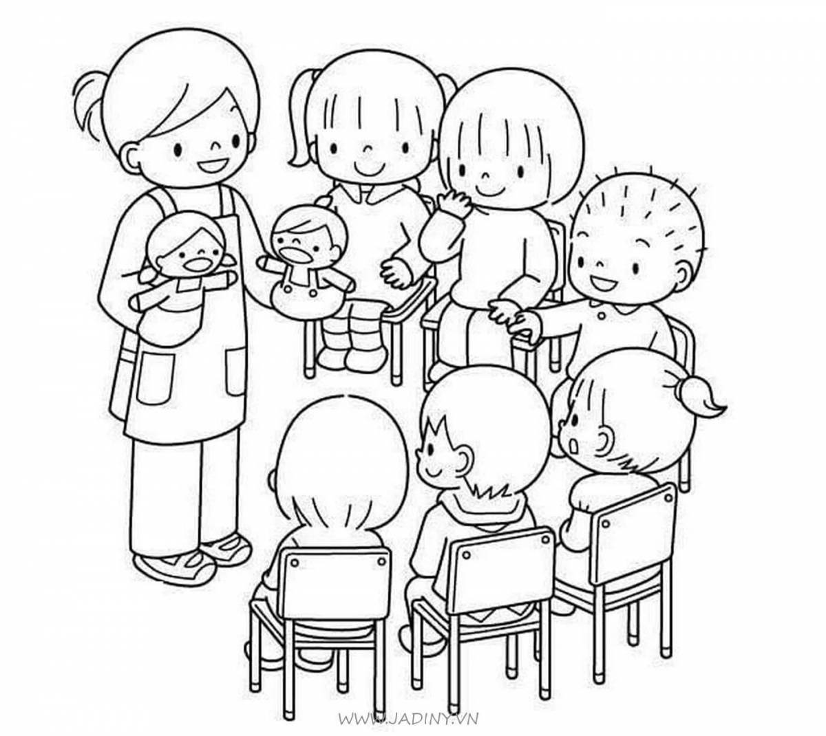 Стимулирующая раскраска «педагог для детей»