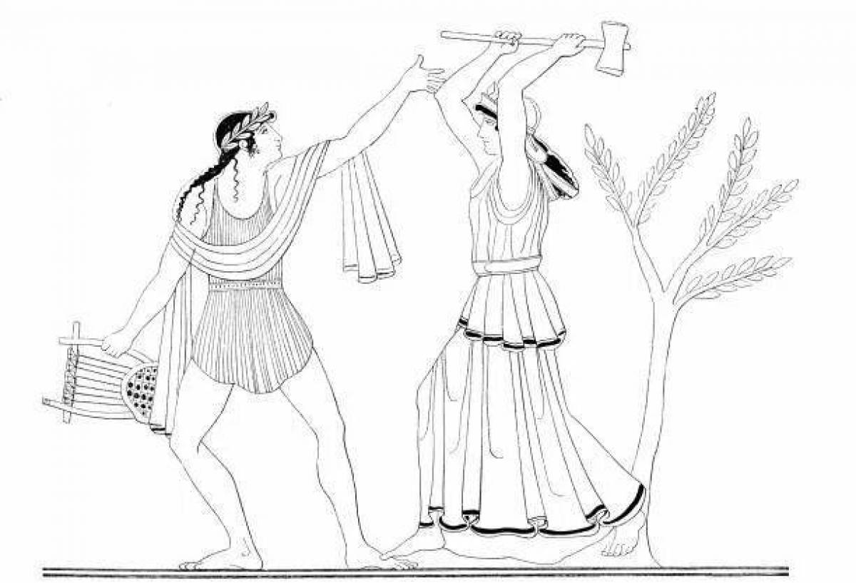 Majestic Eurydice and Orpheus Coloring Page
