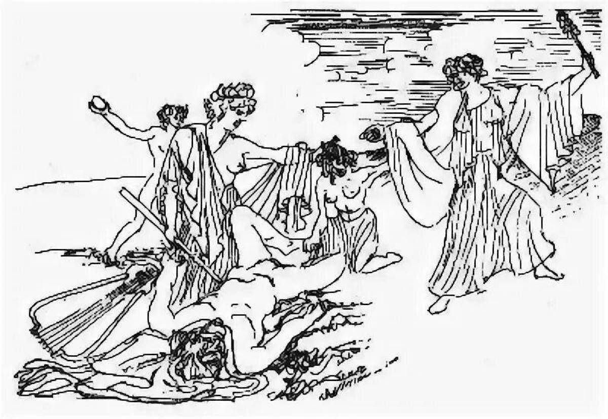 Exquisite coloring Eurydice and Orpheus