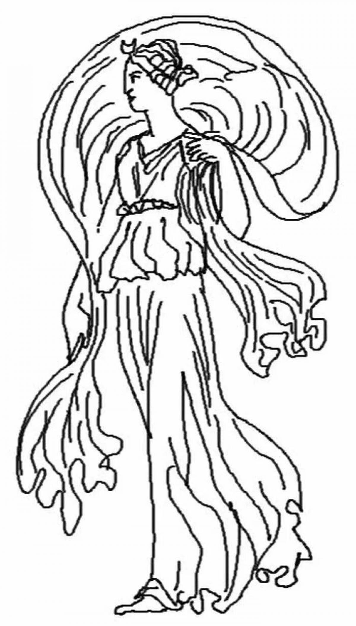 Coloring page divine Eurydice and Orpheus
