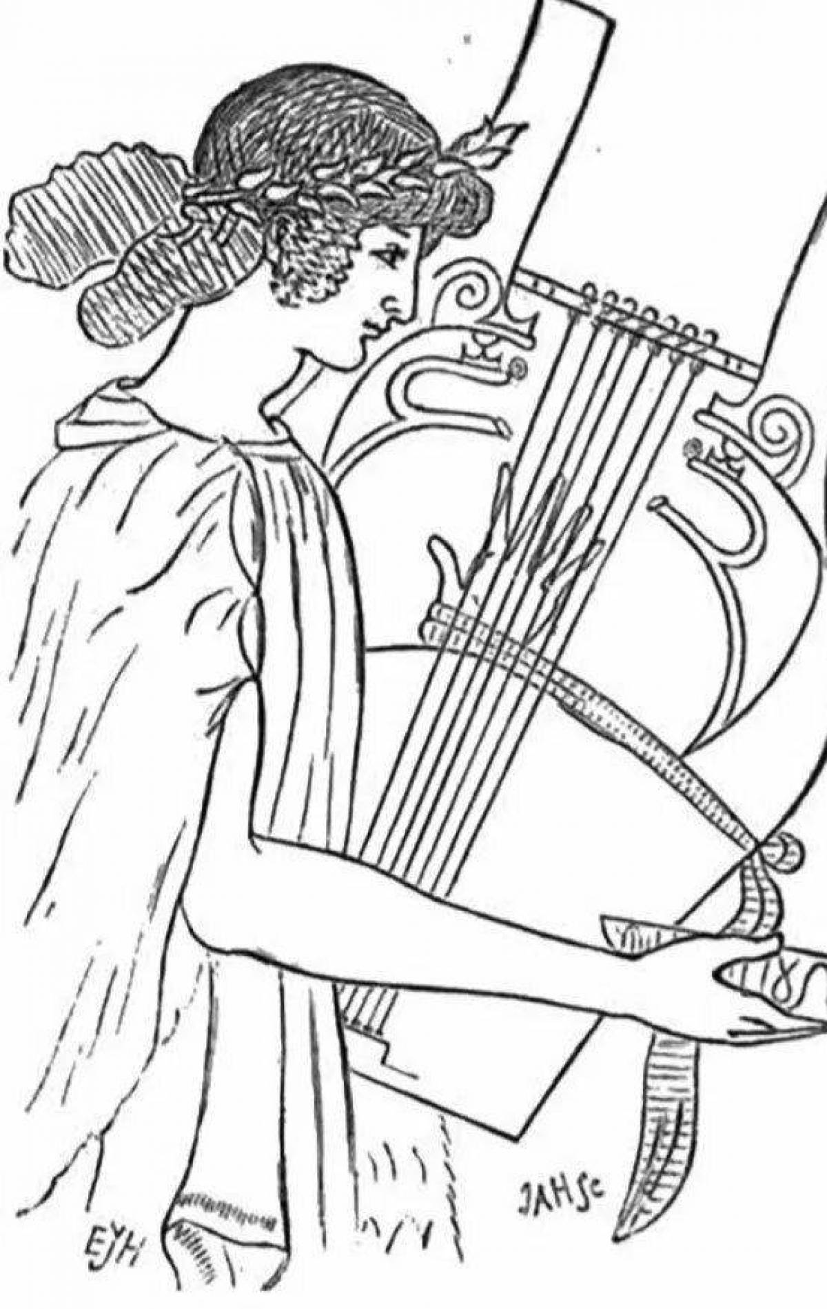 Glowing Eurydice and Orpheus Coloring Page