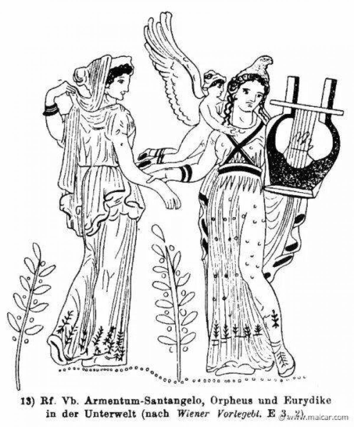 Coloring page royal Eurydice and Orpheus