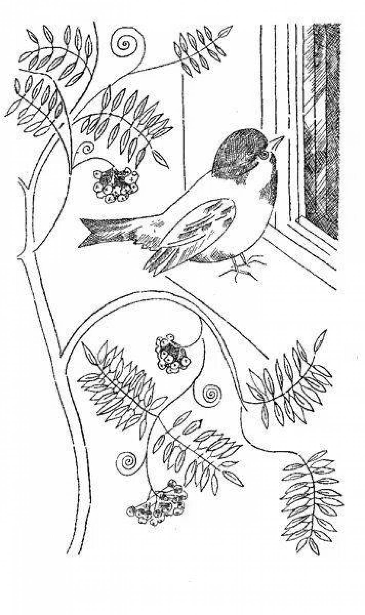 Joyful disheveled Paustovsky sparrow