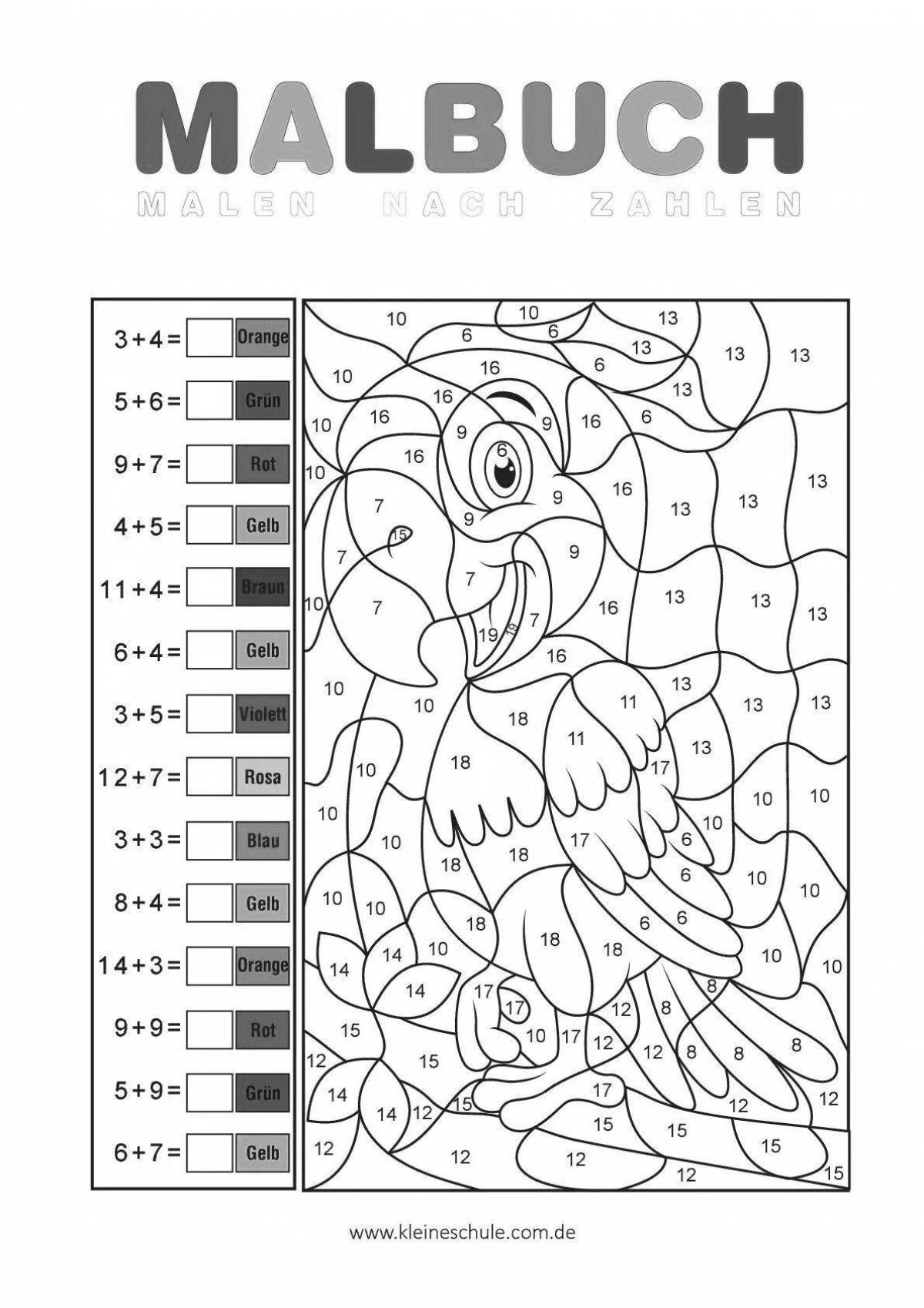 Educational coloring by numbers