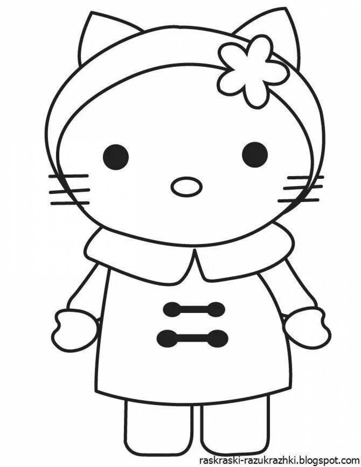 Shiny hello kitty coloring book with clothes