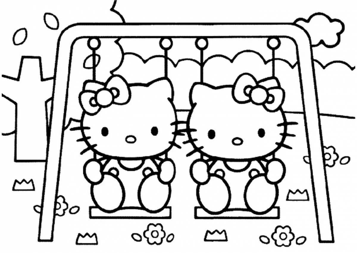 Sweet hello kitty coloring with clothes