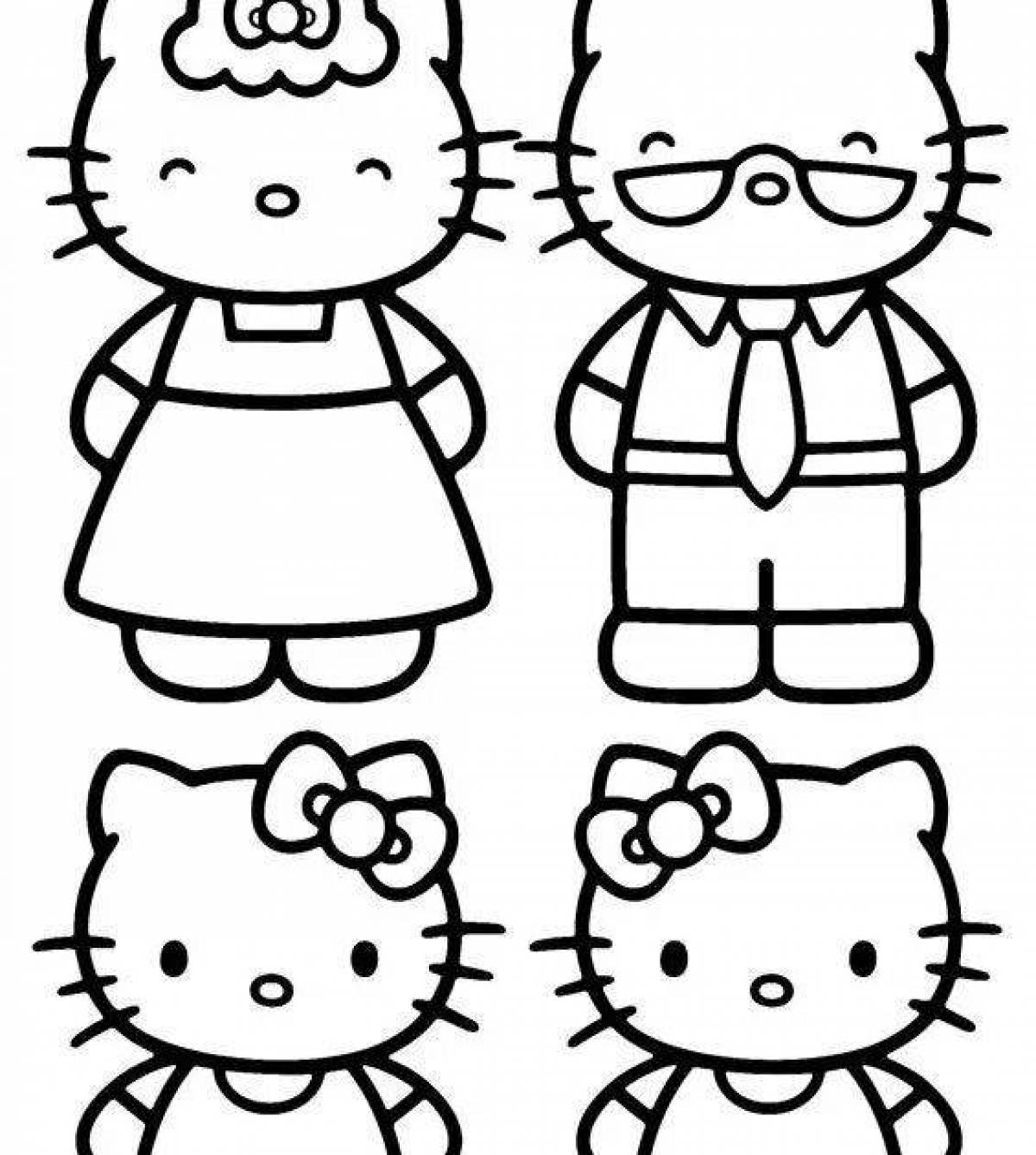 Dazzling hello kitty coloring with clothes