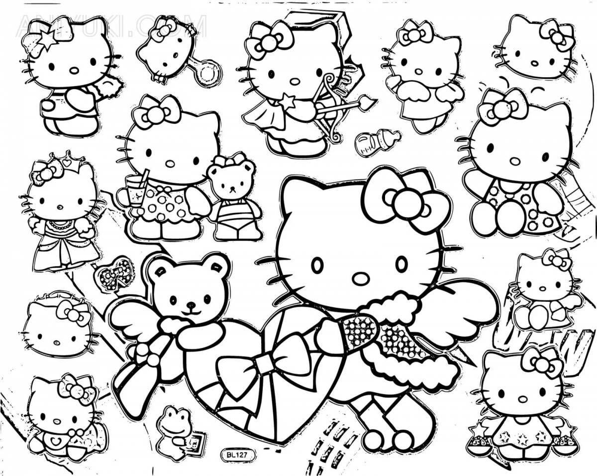 Fantastic coloring hello kitty with clothes
