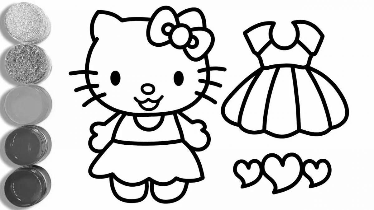Innovative hello kitty coloring with clothes