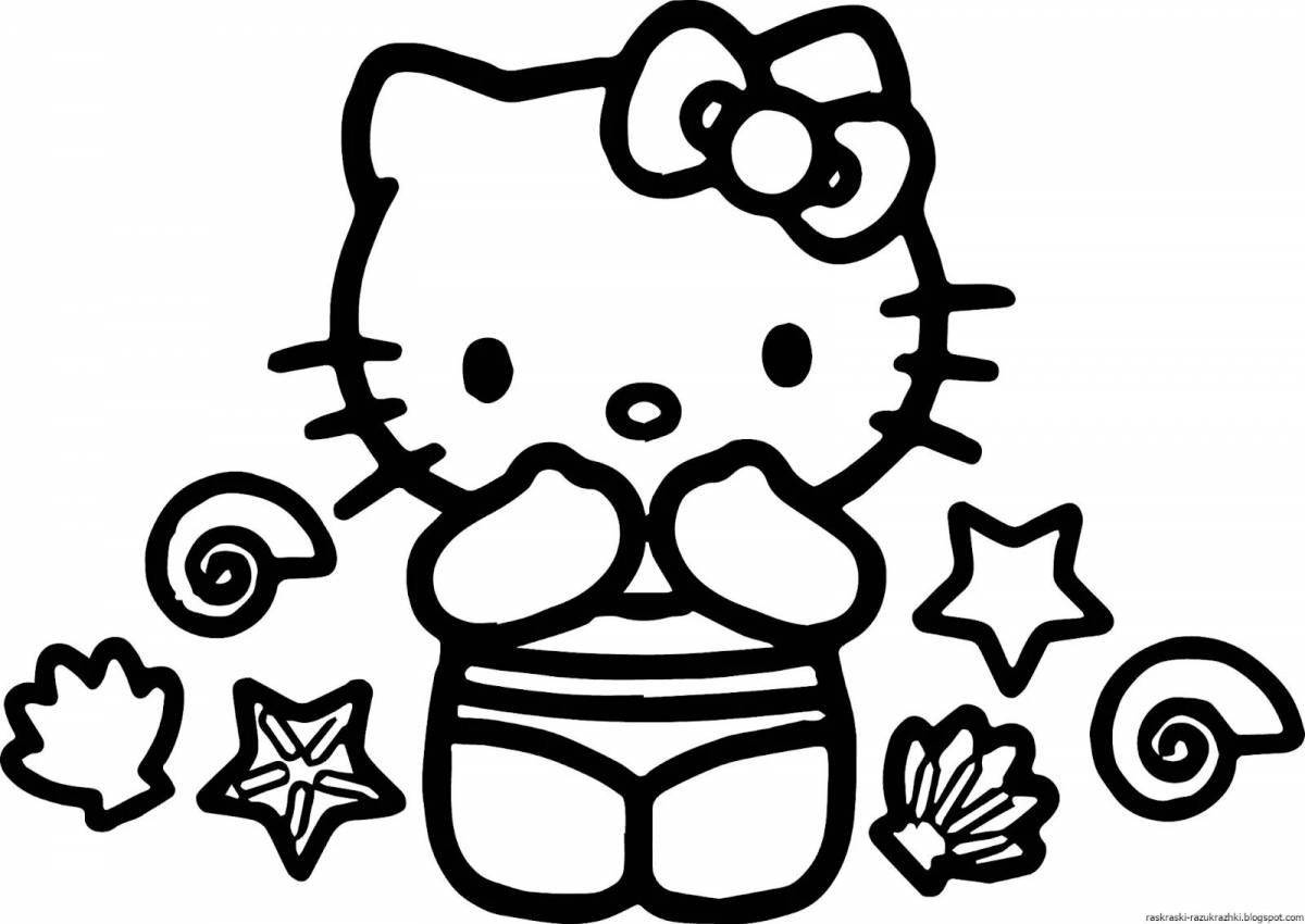 Nostalgic coloring hello kitty with clothes