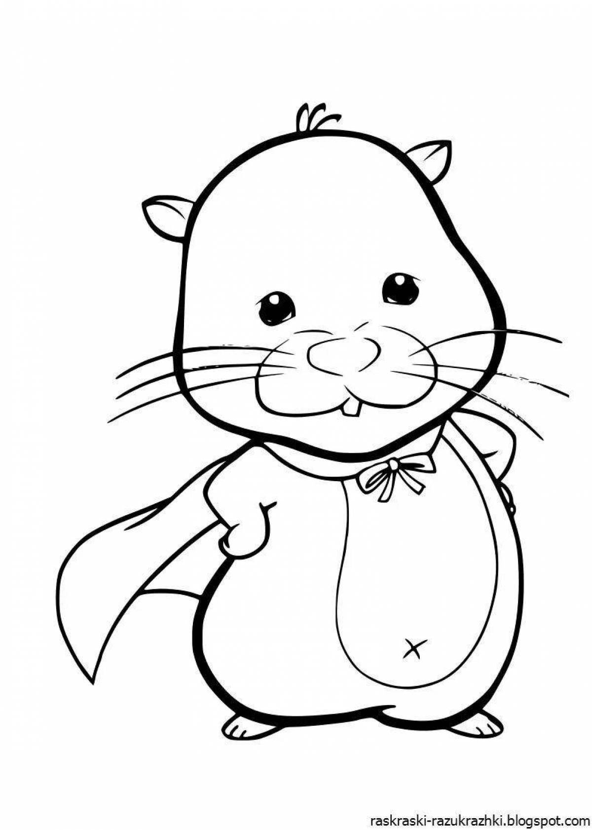 Colorful hamster coloring page